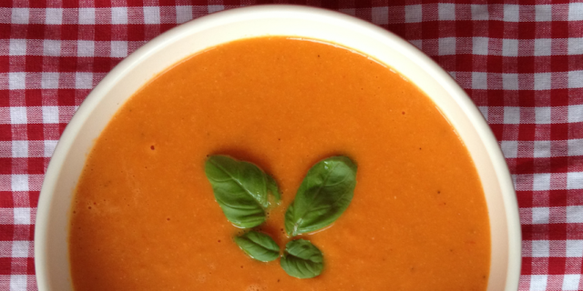 Roasted Sweet Pepper Chickpea Soup